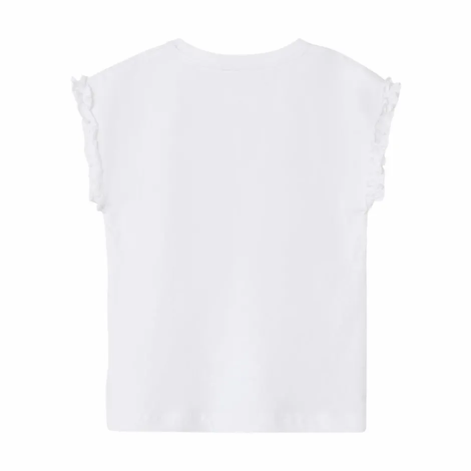 Clearance Guppy Hurry Pige T-shirt m. glimmer - Bright White