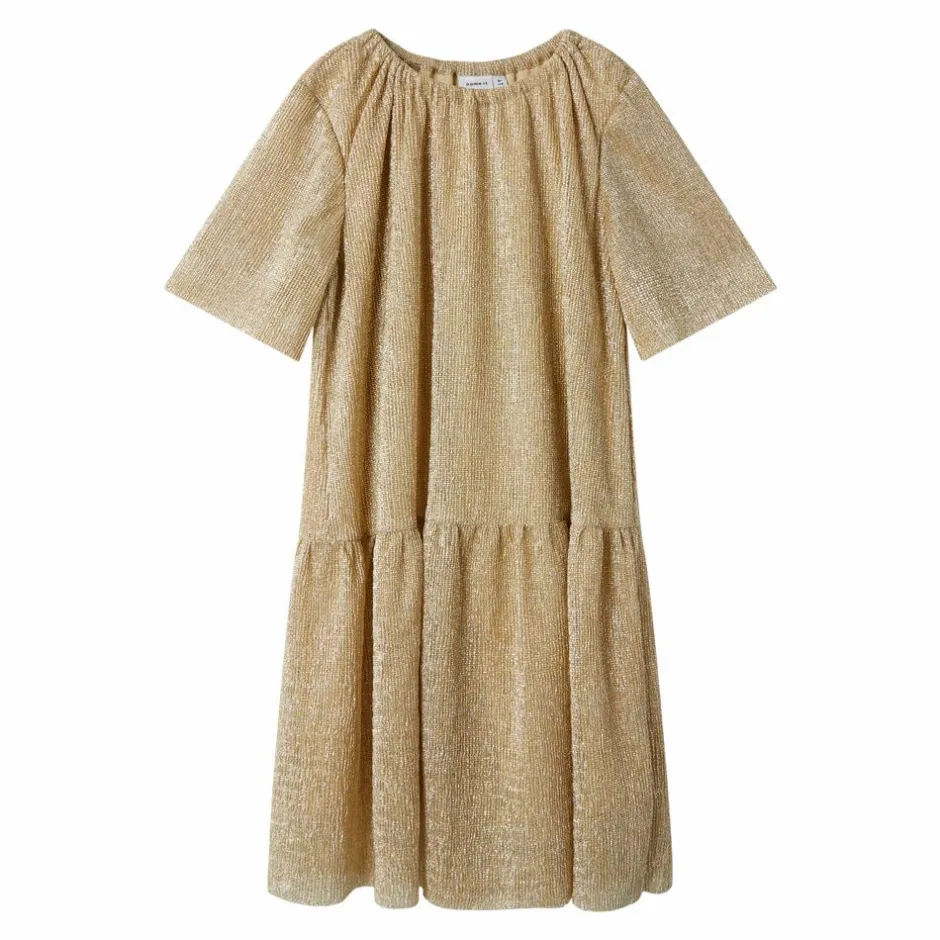 Clearance Guppy Ria Pige Kjole m. glimmer - Gold Colour