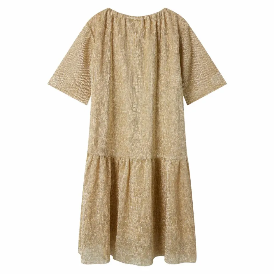 Clearance Guppy Ria Pige Kjole m. glimmer - Gold Colour