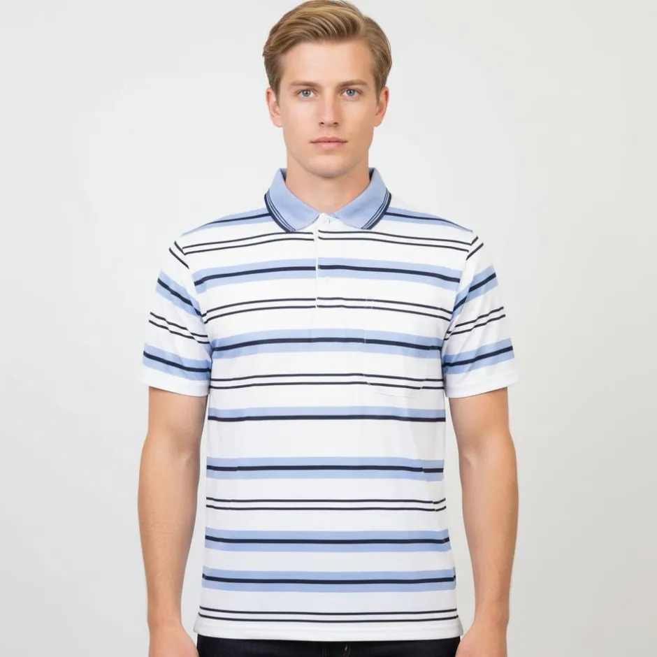 Hot NN Herre Polo - Lyseblå