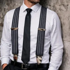 Outlet NN Herre Seler - Grå Stribet