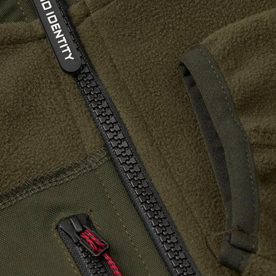 Sale ID Bonded Dame Fleecejakke - Oliven