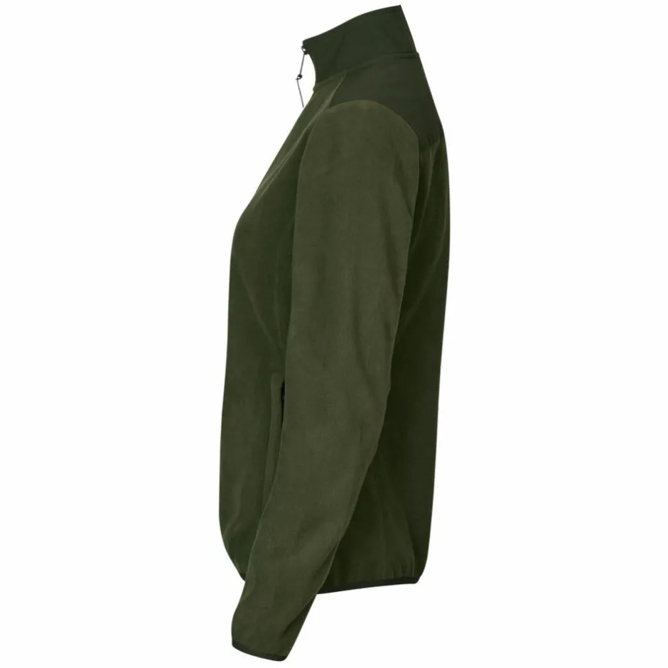 Sale ID Bonded Dame Fleecejakke - Oliven