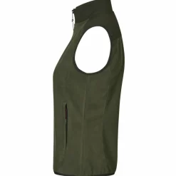 Discount ID Bonded Dame Vest m. fleece - Oliven