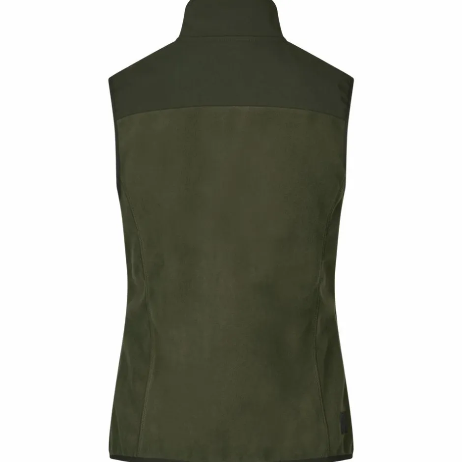 Discount ID Bonded Dame Vest m. fleece - Oliven