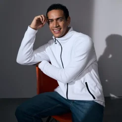 Discount ID Herre Fleecejakke - Hv Hvid