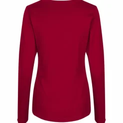 Online ID Interlock Dame Langærmet t-shirt - Rød