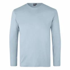 Clearance ID Interlock Herre Langærmet t-shirt - Lys Blå