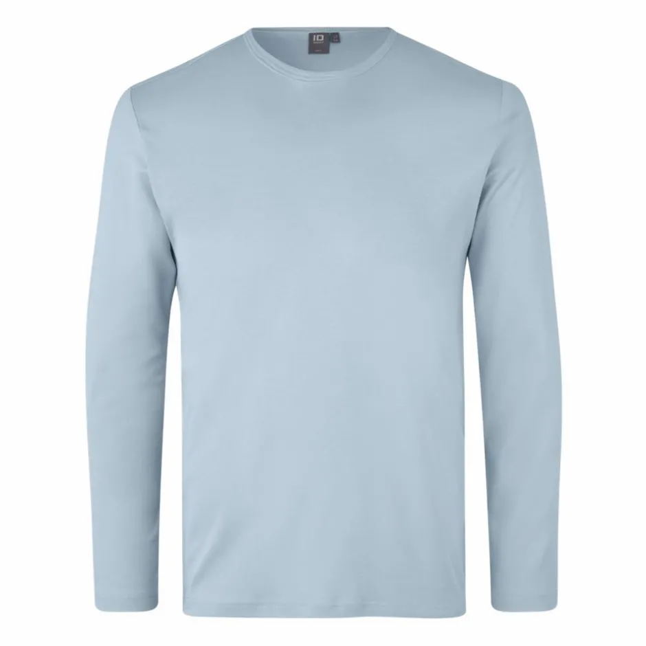 Clearance ID Interlock Herre Langærmet t-shirt - Lys Blå