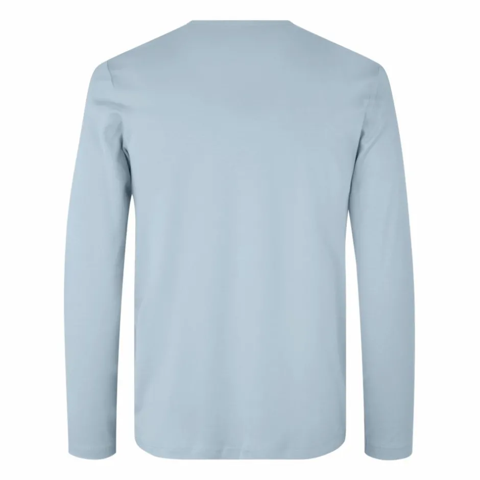 Clearance ID Interlock Herre Langærmet t-shirt - Lys Blå