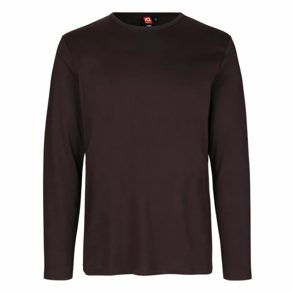 Outlet ID Interlock Herre Langærmet t-shirt - Mørk Bordeaux