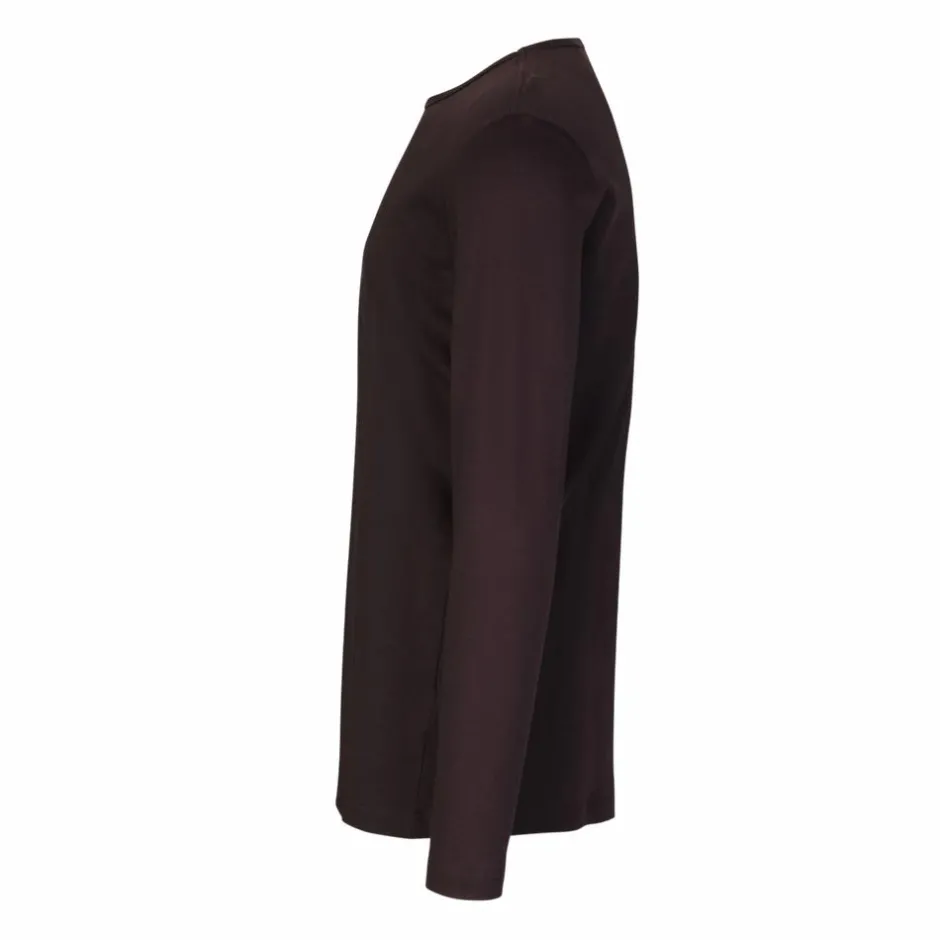 Outlet ID Interlock Herre Langærmet t-shirt - Mørk Bordeaux