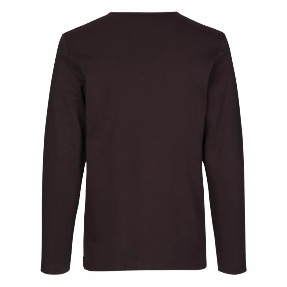 Outlet ID Interlock Herre Langærmet t-shirt - Mørk Bordeaux