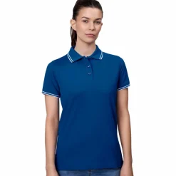 Hot ID Kontrast Dame Polo - Azur