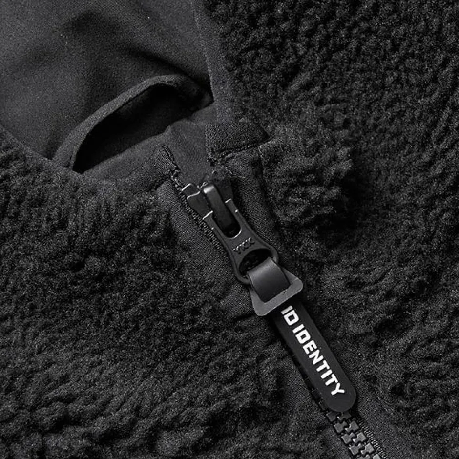 Sale ID Pile Herre Fleecejakke - Sort