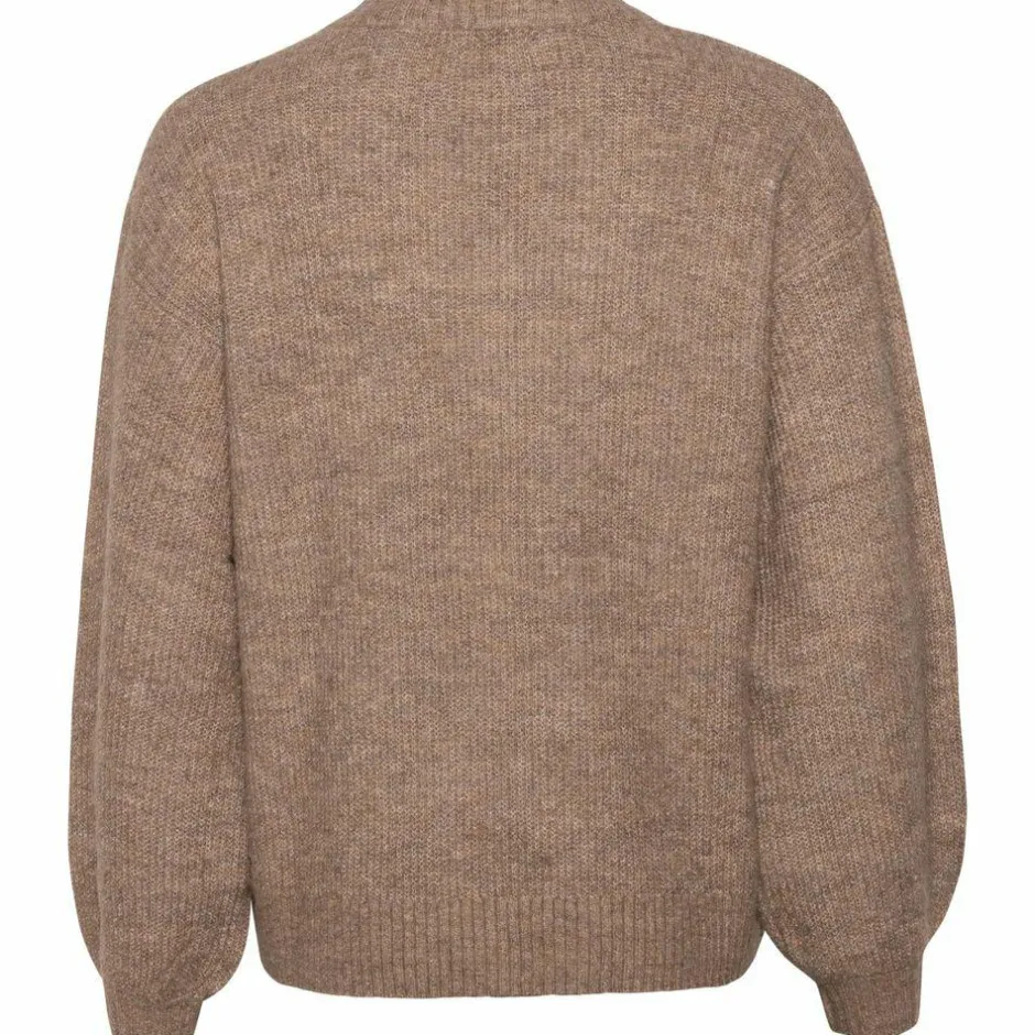 Best Kopenhaken Svelmø Dame Striktrøje - Dark Camel