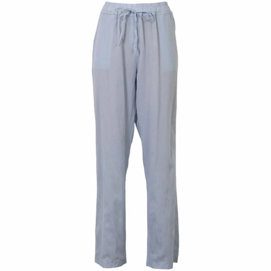 Outlet NN Leonora Dame Bukser i hørmix Plus Size - Heavenly Blue