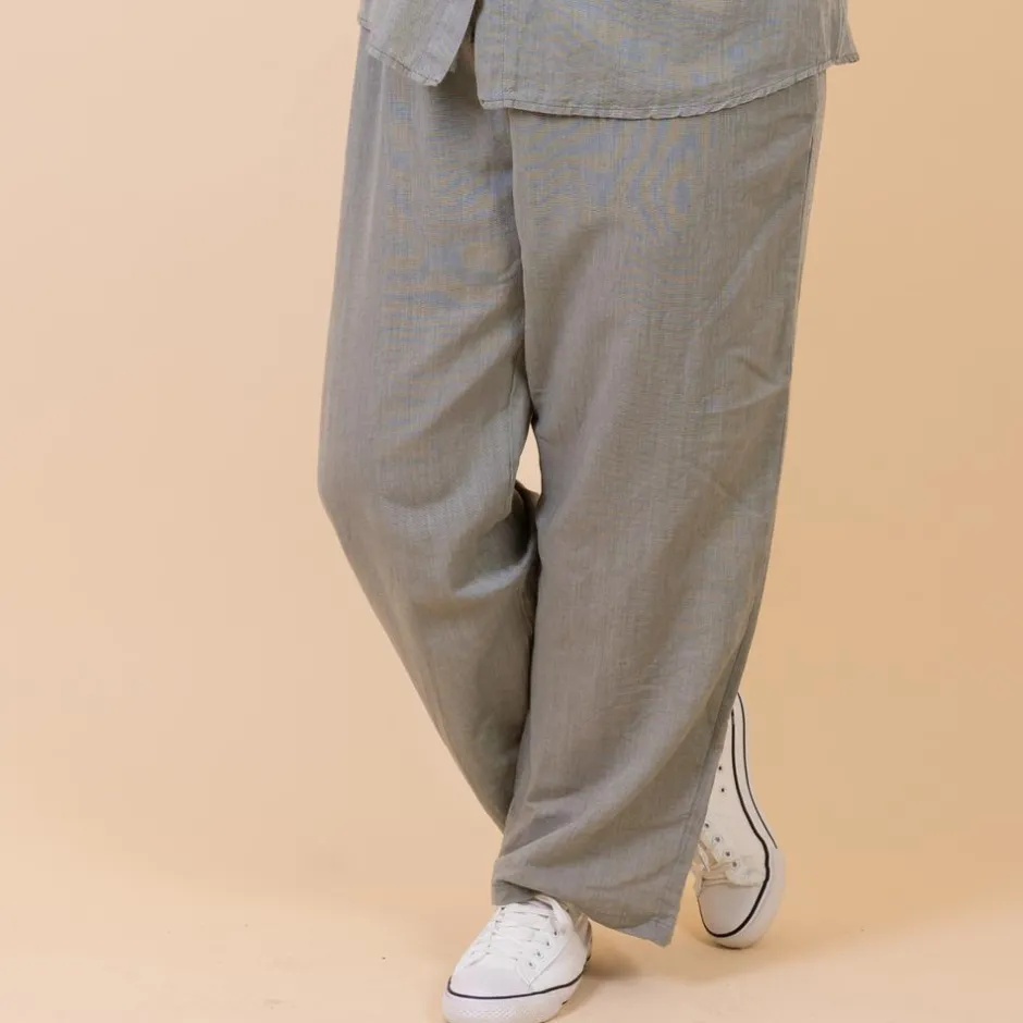 Best NN Leonora Dame Bukser i hørmix Plus Size - Green