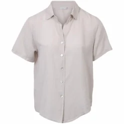 Clearance NN Leonora Dame Kortærmet skjorte i hørmix Plus Size - Woody