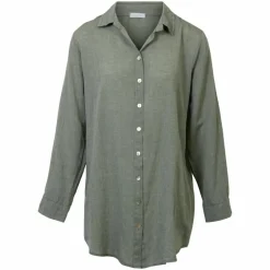 Online NN Leonora Dame Skjorte i hørmix - Green