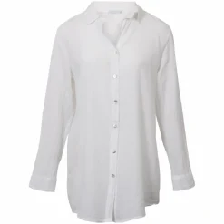 NN Leonora Dame Skjorte i hørmix - Bright White