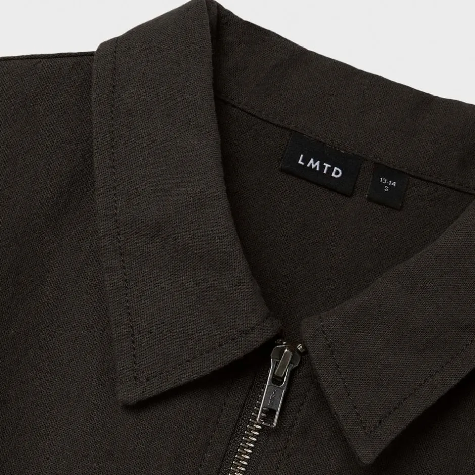 Sale LMTD NLMNANSONO Børne Skjorte i hørmix - Black