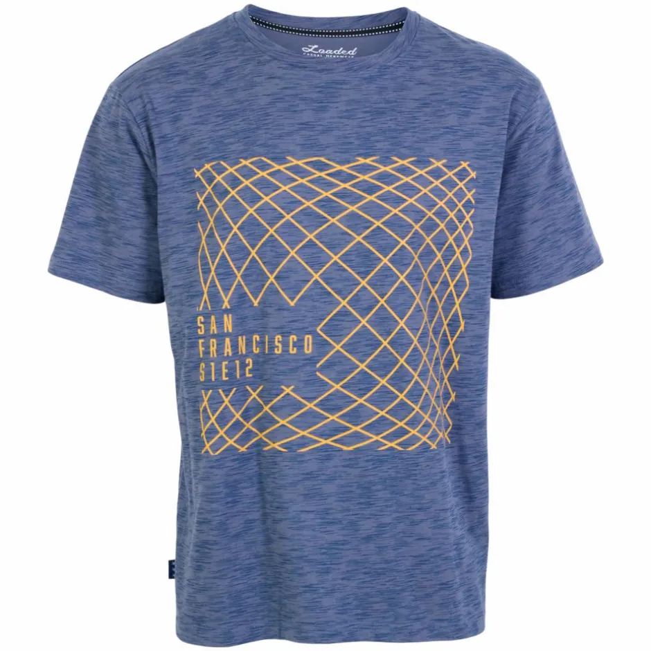 Discount Loaded Herre T-shirt - Steelblue AOP Stripes