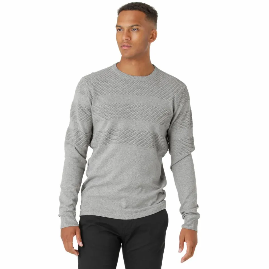 Outlet Marcus Affleck Herre Striktrøje - Lt. Grey Mix