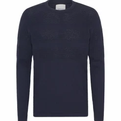 New Marcus Affleck Herre Striktrøje - Dark Navy