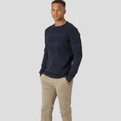 New Marcus Affleck Herre Striktrøje - Dark Navy