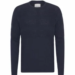 New Marcus Affleck Herre Striktrøje - Dark Navy