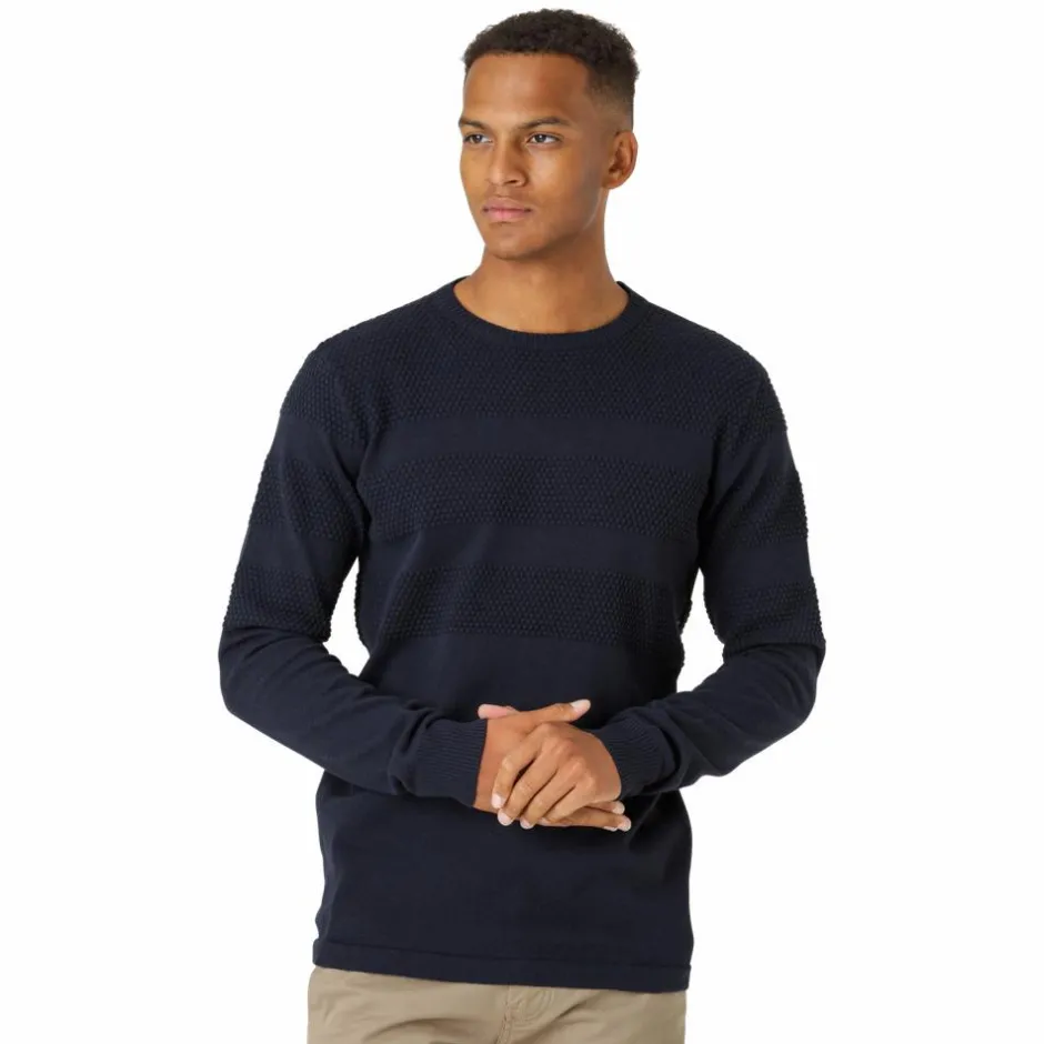 New Marcus Affleck Herre Striktrøje - Dark Navy