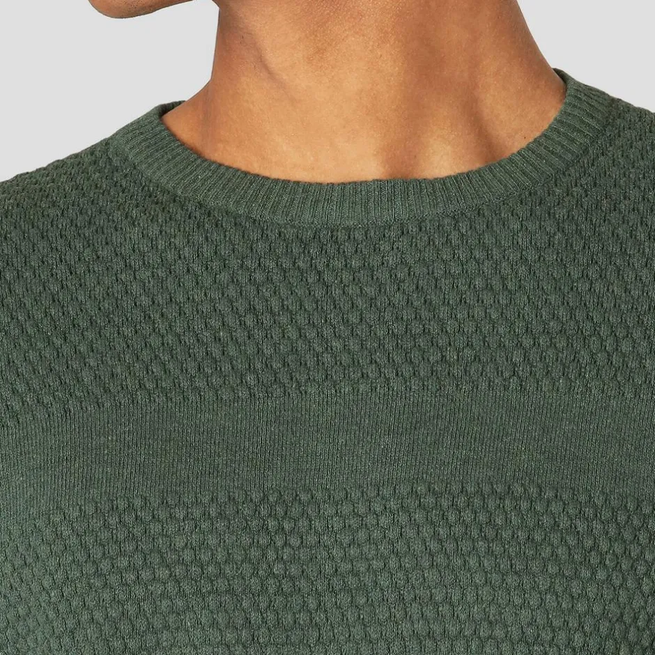 Best Marcus Affleck Herre Striktrøje - Urban Green Mix