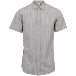 Hot Marcus Aggasi Herre Kortærmet skjorte i hørmix - Green Shadow