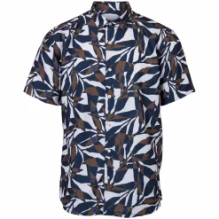 Clearance Marcus Bora Herre Kortærmet skjorte - Naval Blue