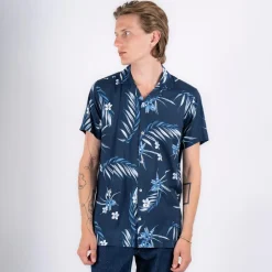 Outlet Marcus Boz Herre Kortærmet skjorte - Dk. Navy