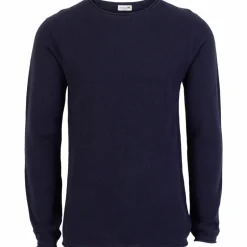 Outlet Marcus Herre Striktrøje - Dark Navy