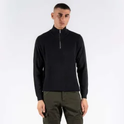Best Marcus Hubble Half Zip Herre Striktrøje - Black