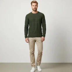 New Marcus Kaisen Herre Striktrøje - Army Green