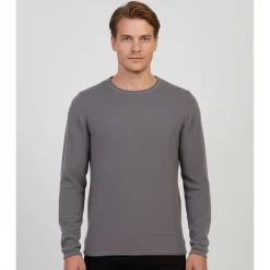 Outlet Marcus Langdon Herre Striktrøje - Grey Mix