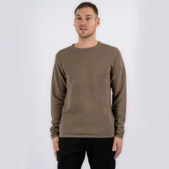 Outlet Marcus Langdon Herre Striktrøje - Tobbaco Brown Mix