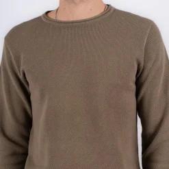 Outlet Marcus Langdon Herre Striktrøje - Tobbaco Brown Mix