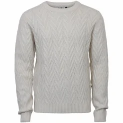 Best Marcus Richie Herre Striktrøje i uldmix - Off white