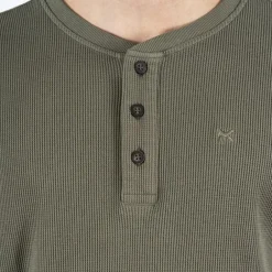 Clearance Marcus Ziggy Herre Langærmet t-shirt - Army Green