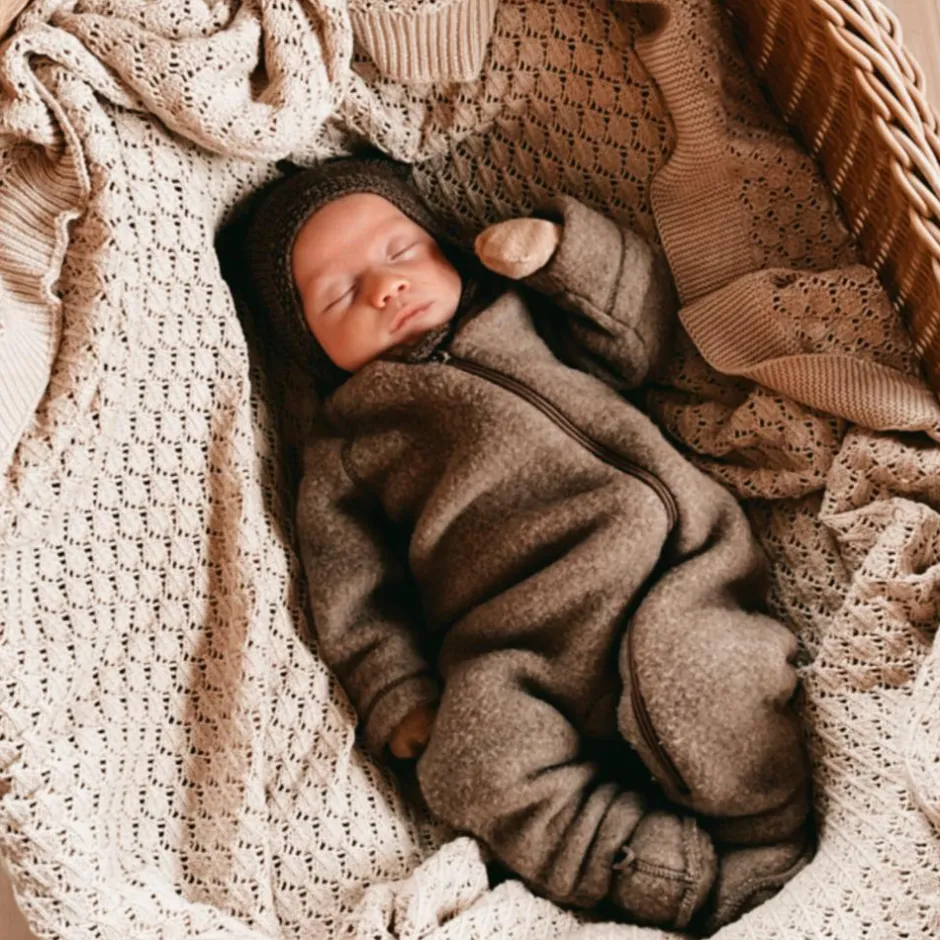 Discount Mikk-line Baby Heldragt i merinould - Melange Denver