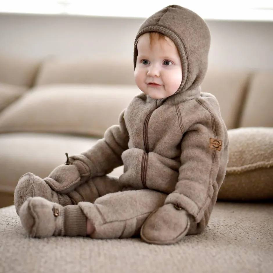 Discount Mikk-line Baby Heldragt i merinould - Melange Denver