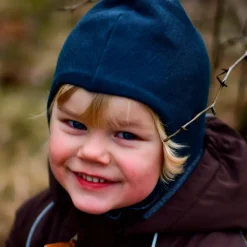 Mikk-line Børne Elefanthue i merinouldmix - Blue Nights