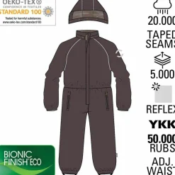 Outlet Mikk-line Børne Flyverdragt m. BIONIC-FINISH® ECO coating - RAISIN