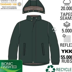 Best Mikk-line Børne Vinterjakke m. BIONIC-FINISH® ECO coating - Darkest Sprouse