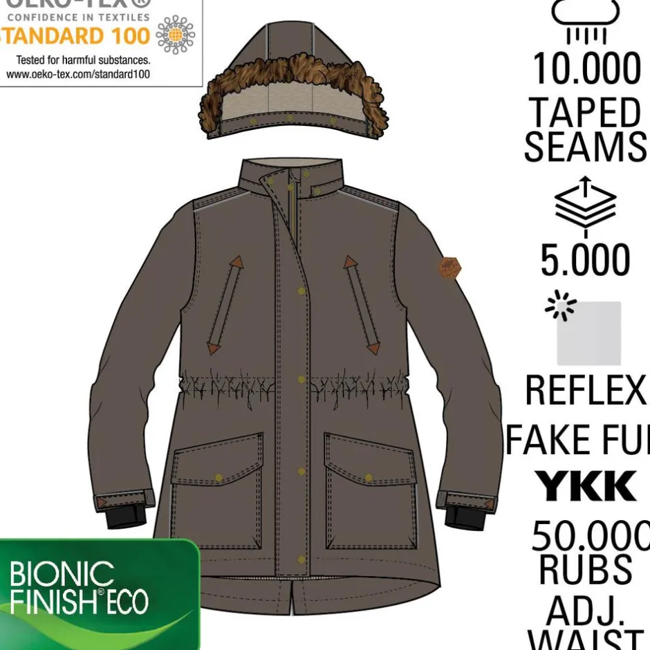 Online Mikk-line Pige Vinterjakke m. BIONIC-FINISH® ECO coating - French Roast